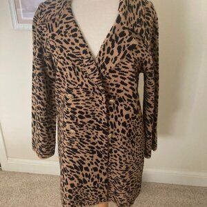 ANNE KLEIN Women's 3/4 length knit jacket Size M, w/ brass buttons